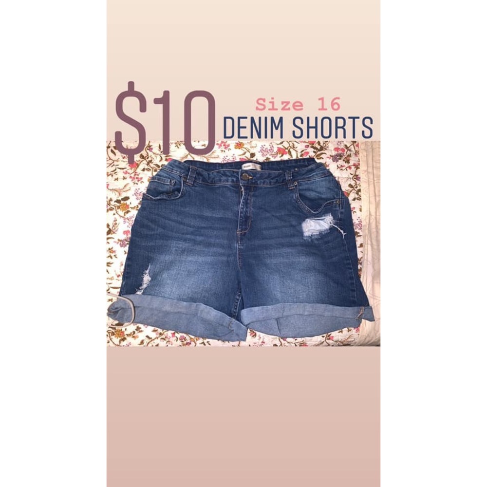 women’s denim shorts - dark wash